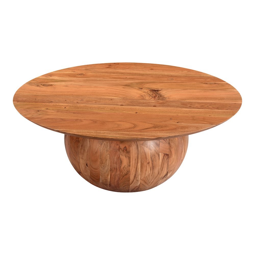 Brown Round Wood Coffee Table – Unique Wooden Coffee Table with Modern Design