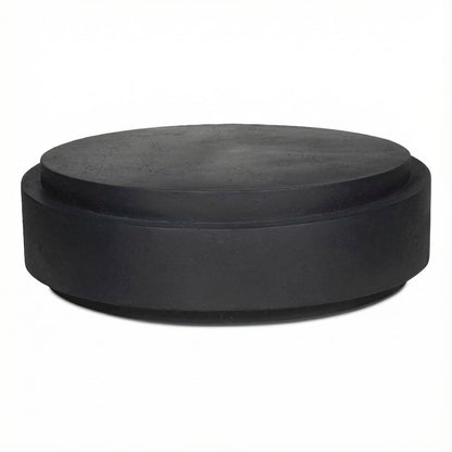 Black Concrete Coffee Table with Stone Surface and Contemporary Design