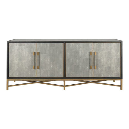 Gray Sideboard Cabinet with Brass Detailing Unique Credenza