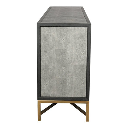 Gray Sideboard Cabinet with Brass Detailing Unique Credenza