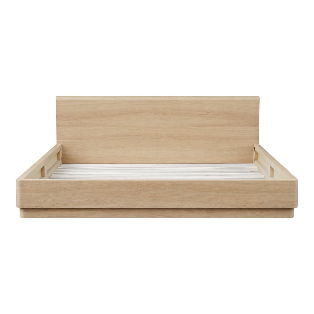 Solid Wood Bed Frame King Size Bed Frame with Walnut Oak Veneer Finish