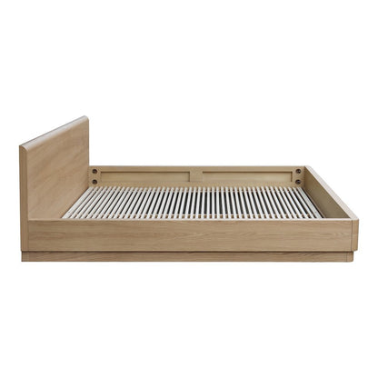 Solid Wood Bed Frame King Size Bed Frame with Walnut Oak Veneer Finish