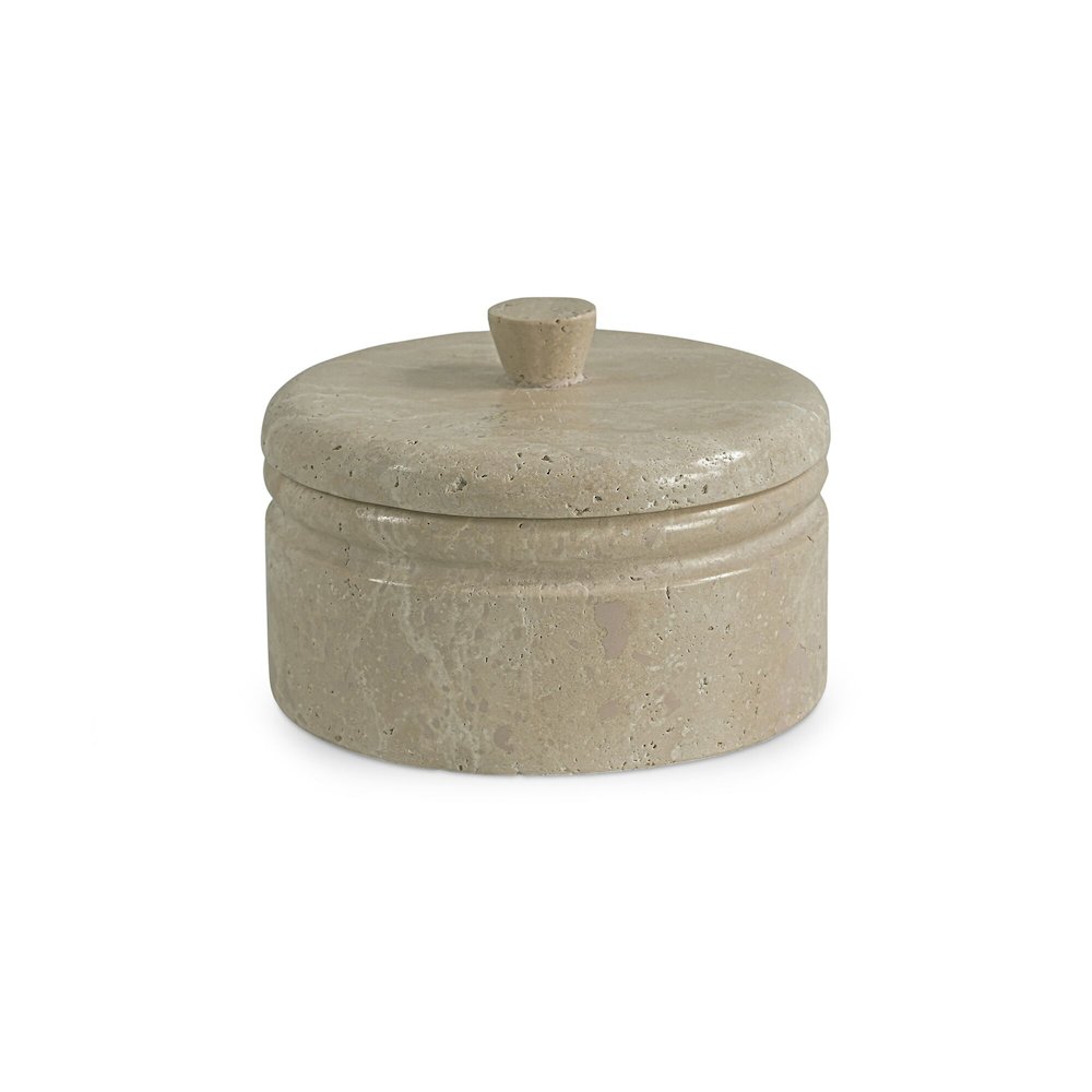 Valencia Round Travertine Box