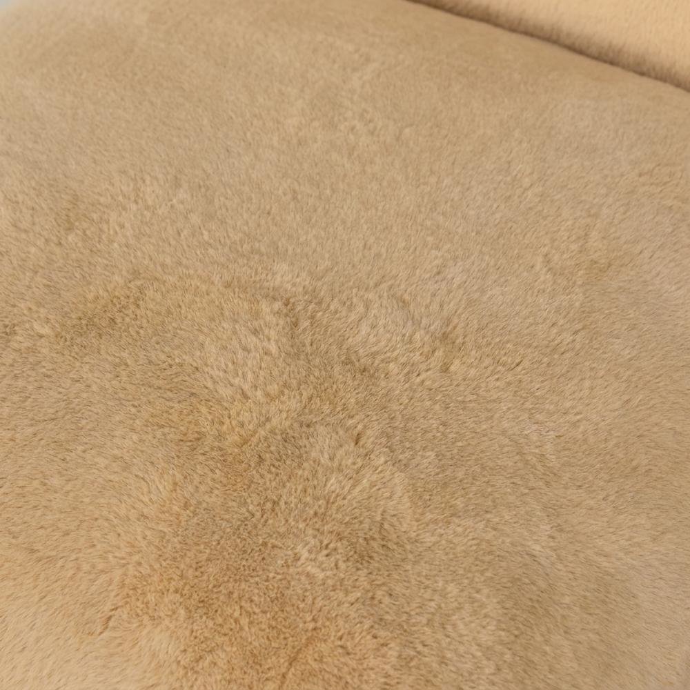 Faux Fur Armless Accent Chair with Tufted Foldover Back for Lounge Seating