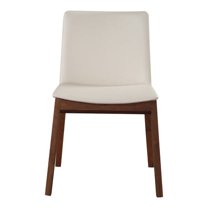 Deco Dining Chair Cream White PVC - Set of Two