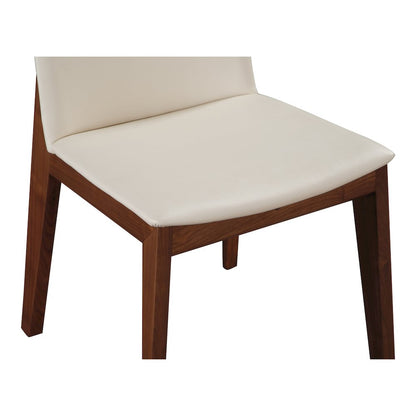 Deco Dining Chair Cream White PVC - Set of Two