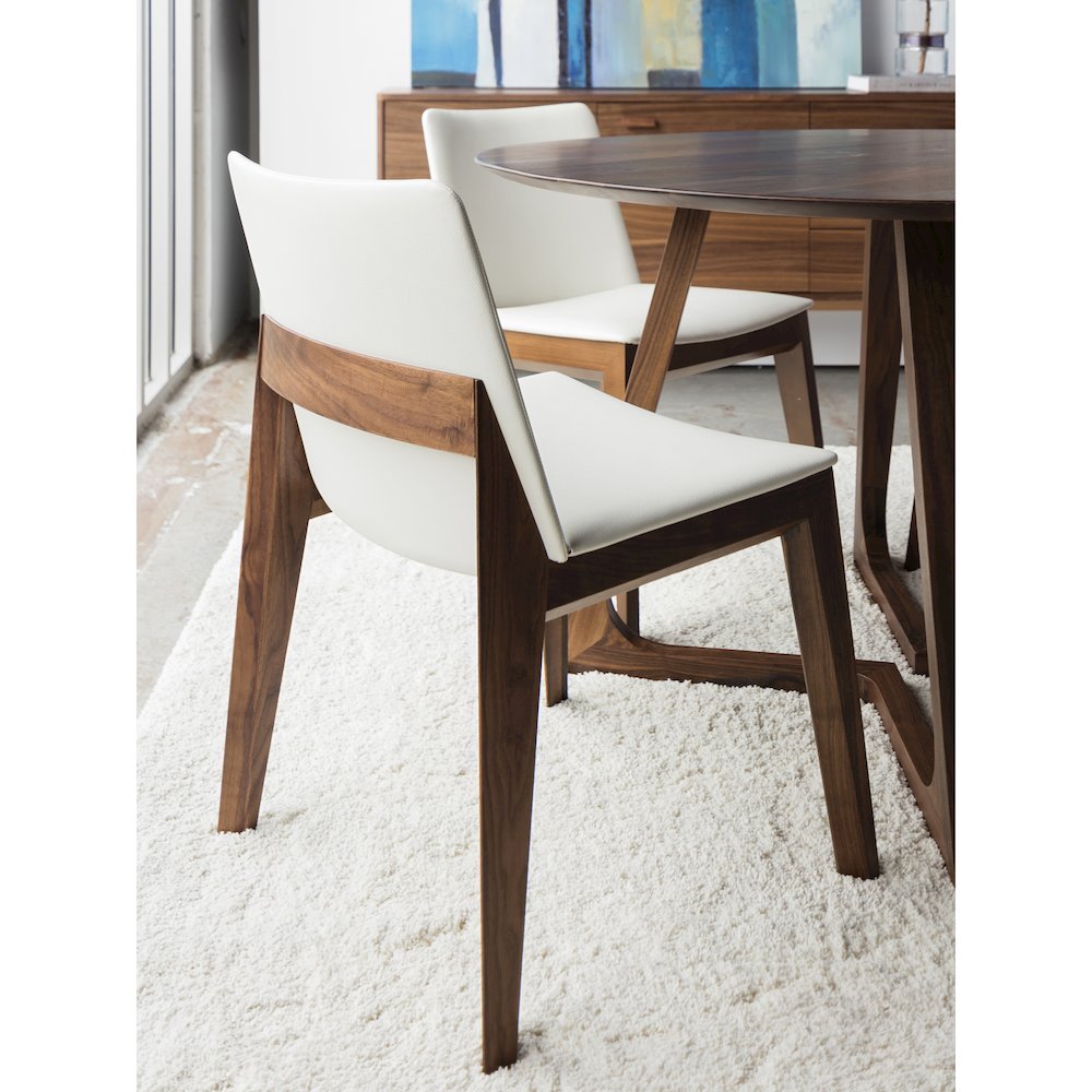 Deco Dining Chair Cream White PVC - Set of Two