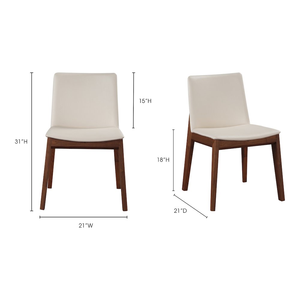 Deco Dining Chair Cream White PVC - Set of Two