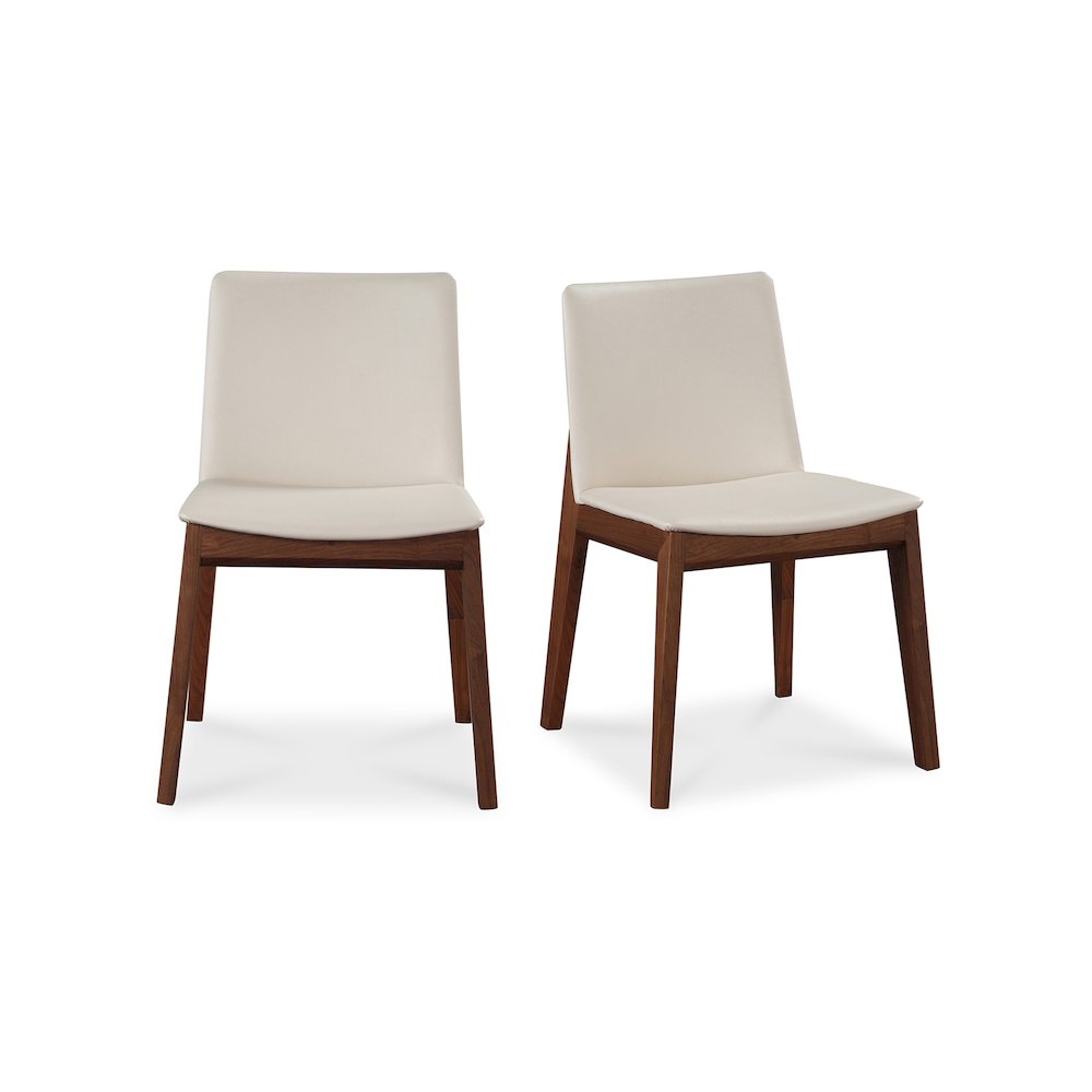 Deco Dining Chair Cream White PVC - Set of Two