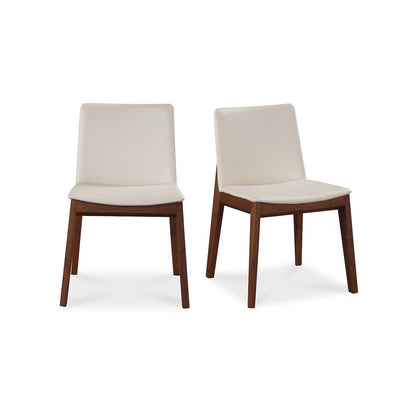 Deco Dining Chair Cream White PVC - Set of Two