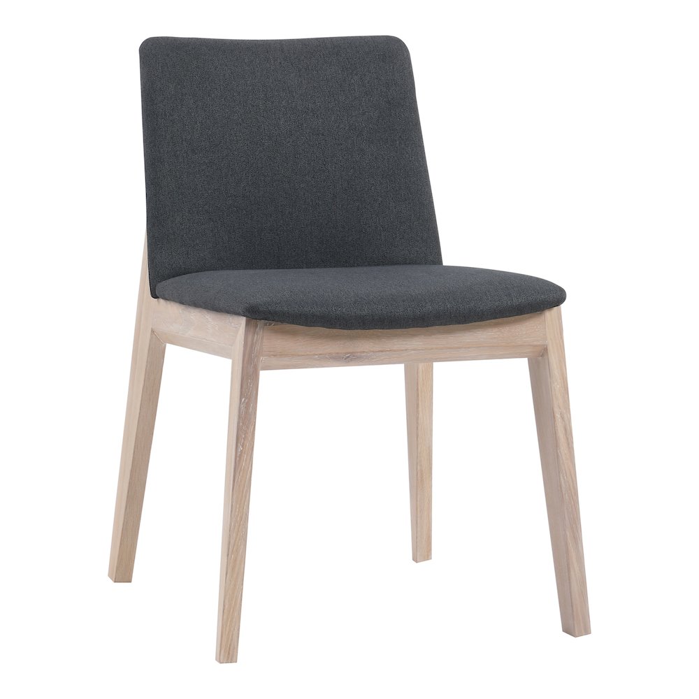Deco Oak Dining Chair Dark Grey - Set Of Two