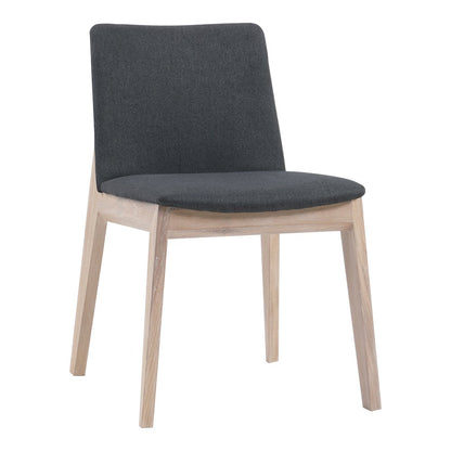 Deco Oak Dining Chair Dark Grey - Set Of Two