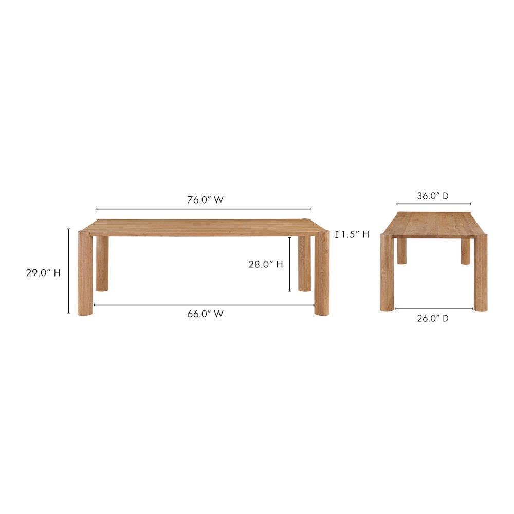 Post Dining Table Small Oak Natural