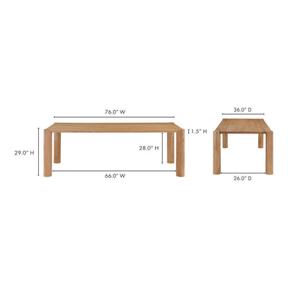Post Dining Table Small Oak Natural