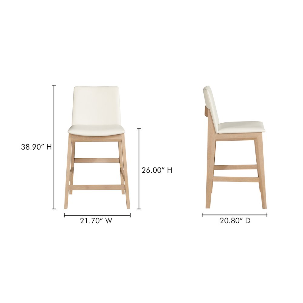 Deco Oak Counter Stool White PVC
