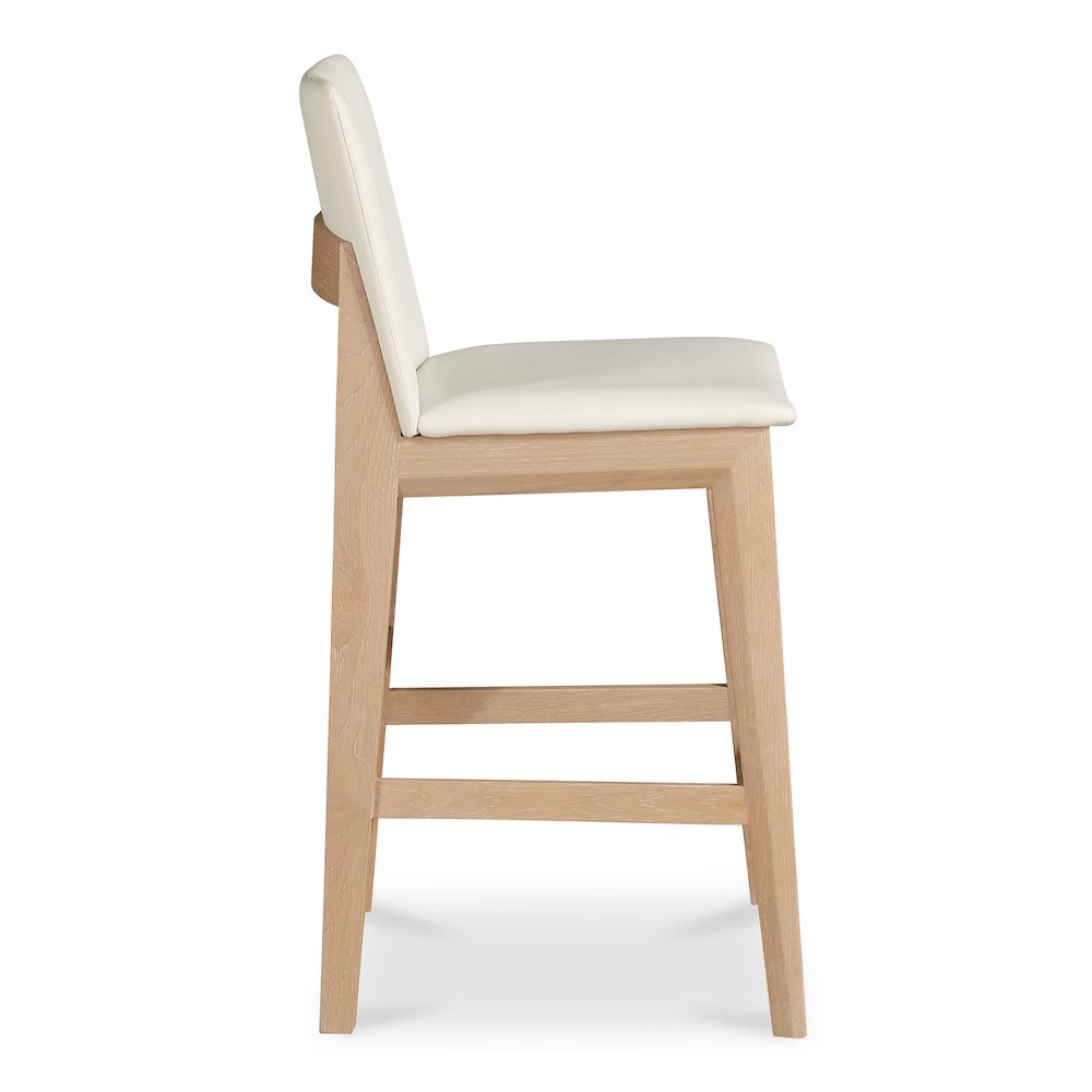 Deco Oak Counter Stool White PVC