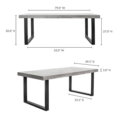 Jedrik Outdoor Dining Table Large Grey