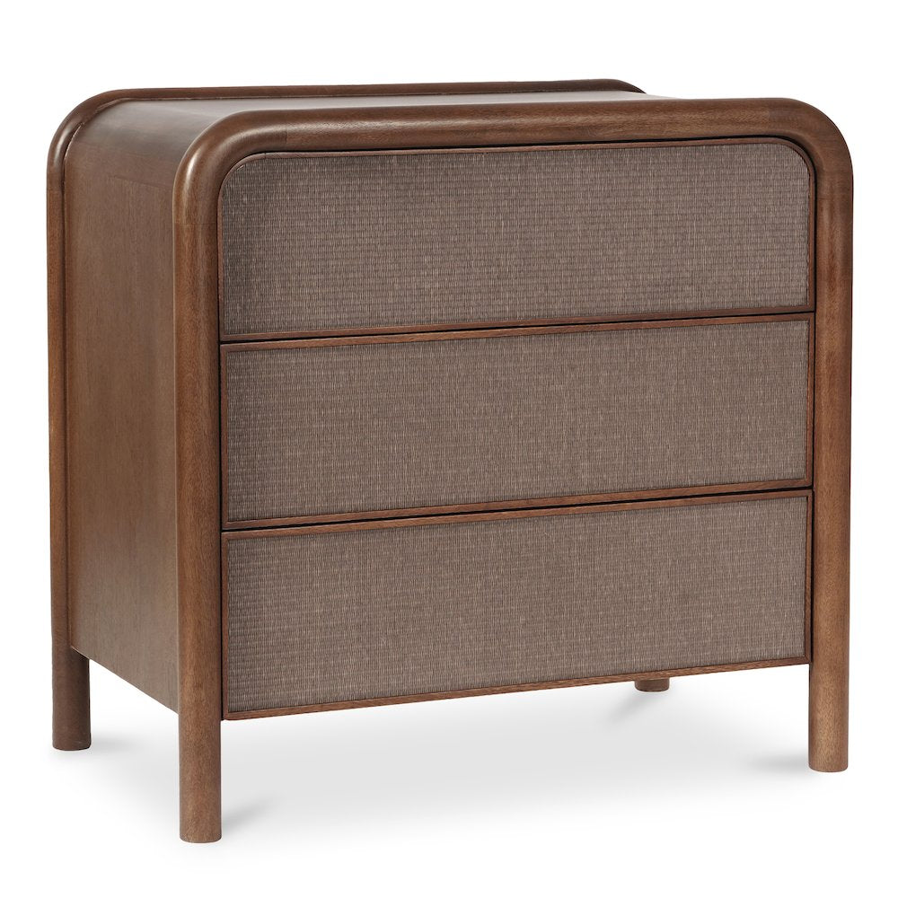 Rye 3 Drawer Nightstand Warm Brown