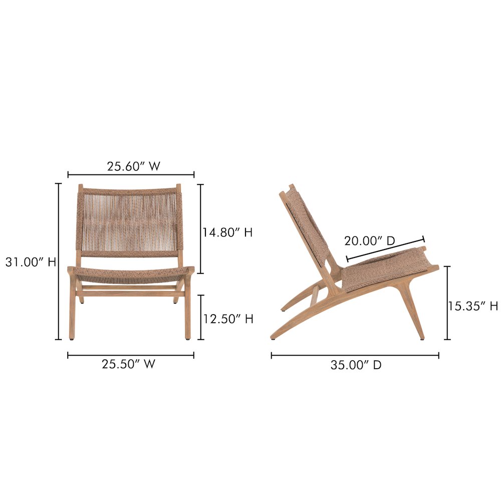 Palma Outdoor Lounge Chair Warm Brown