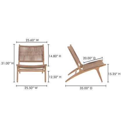 Palma Outdoor Lounge Chair Warm Brown