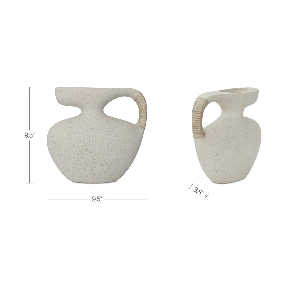 Vila 9.5In Sculptural Vessel Cream White