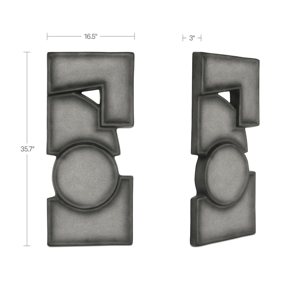 Teo Wall Sculpture Charcoal