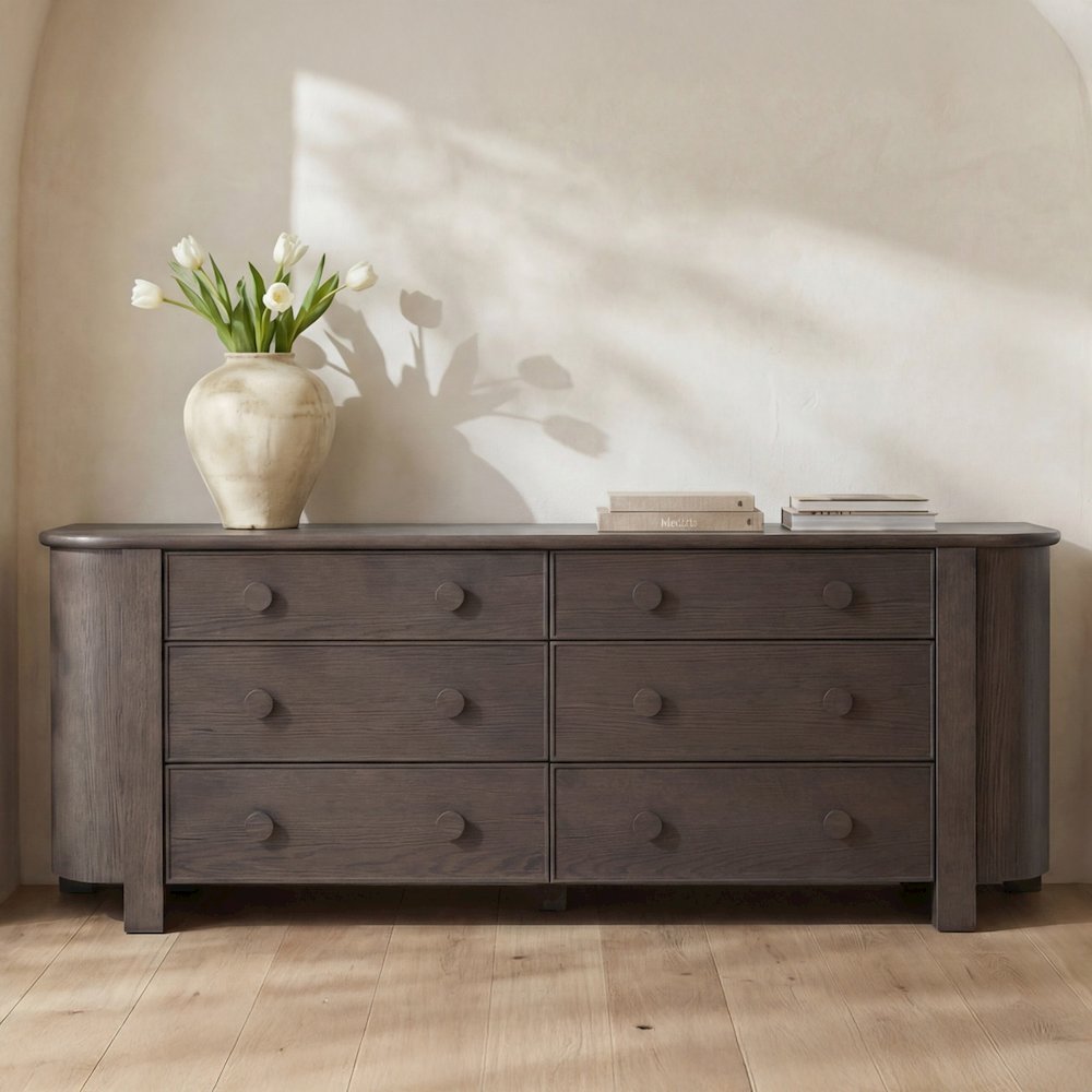 Loren 6 Drawer Dresser Dark Brown