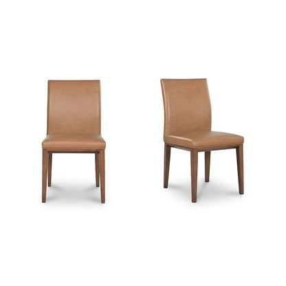 Frankie Dining Chair Tan Leather-Set of Two