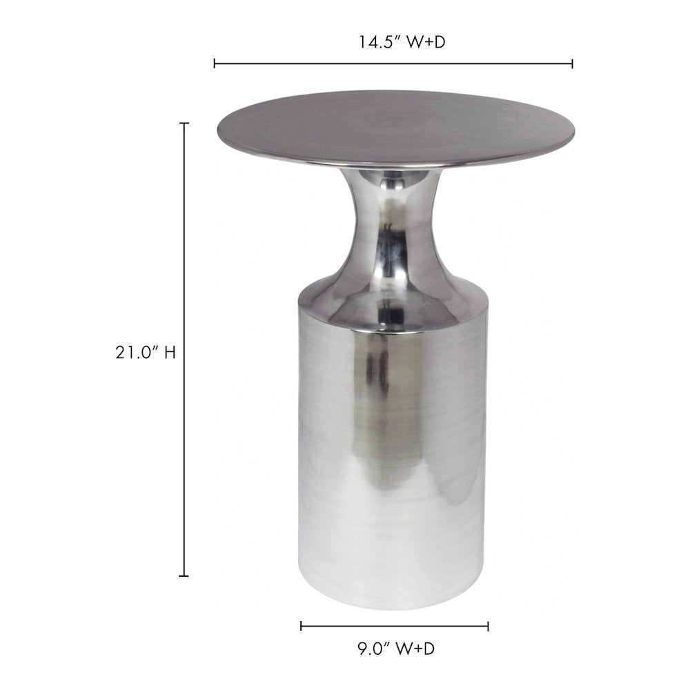 Rassa Accent Table Polished Silver