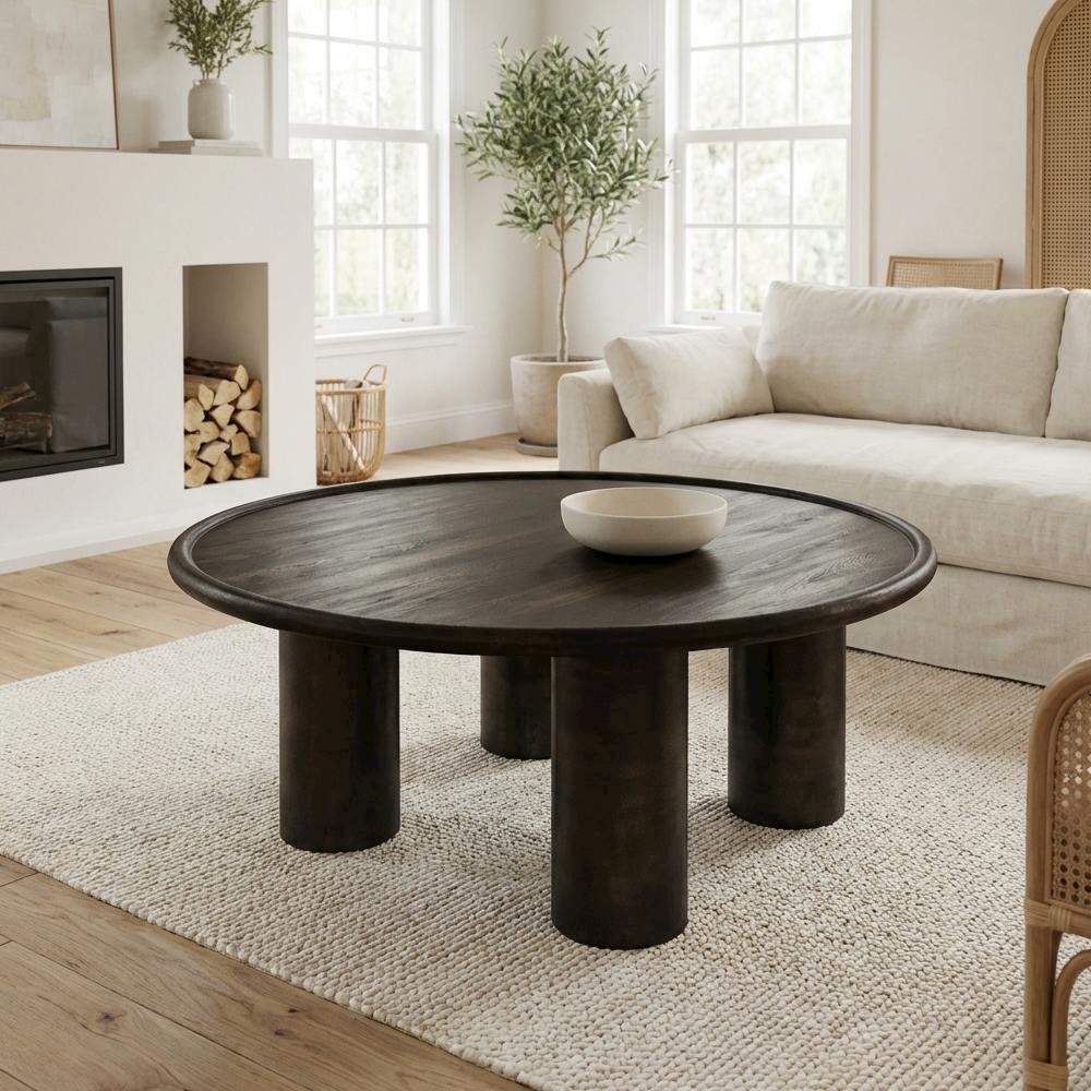 Brown Outdoor Coffee Table, Aluminium Top, Cast Aluminium Frame Durable Design