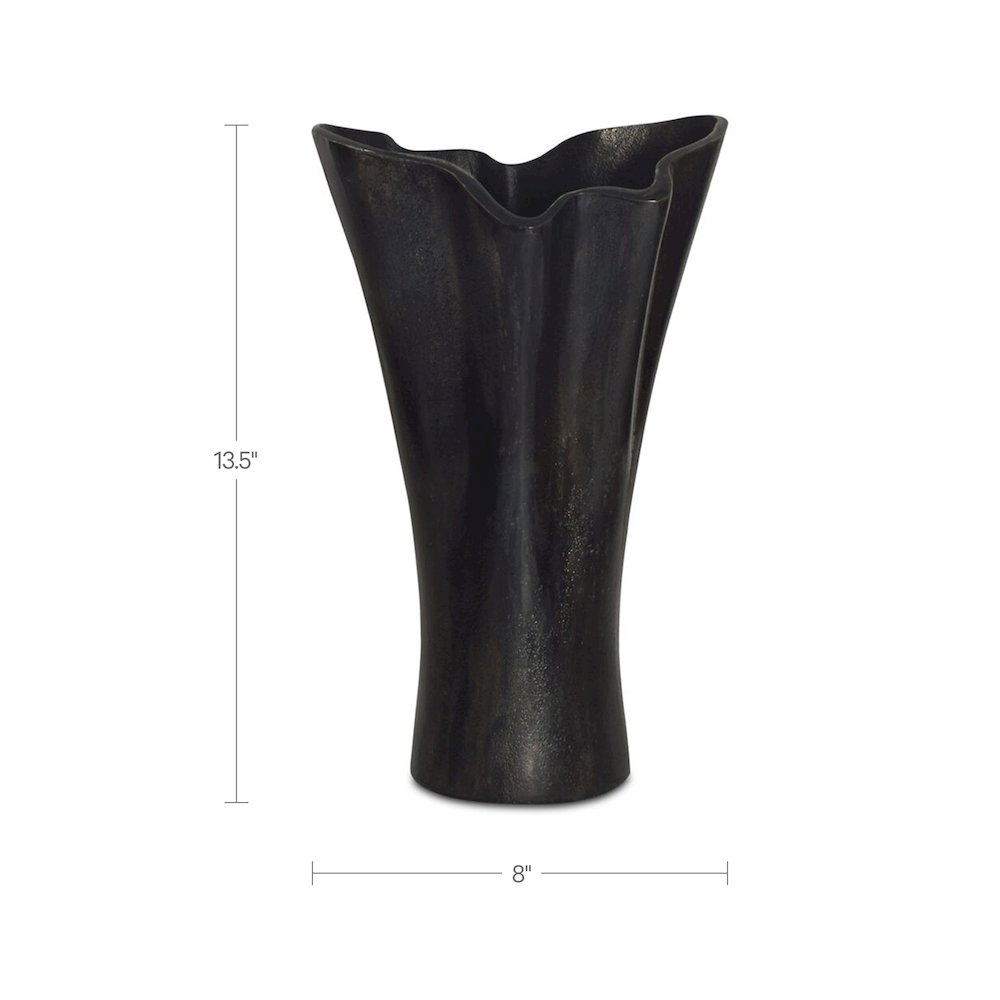 Yeri Cast Aluminum Vase Black