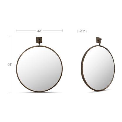 Cameo Mirror Aged Brass