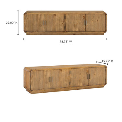 Monterey Media Cabinet Rustic Blonde
