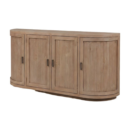 Reclaimed Pine Sideboard with Curved Doors and Rustic Enclosed Storage