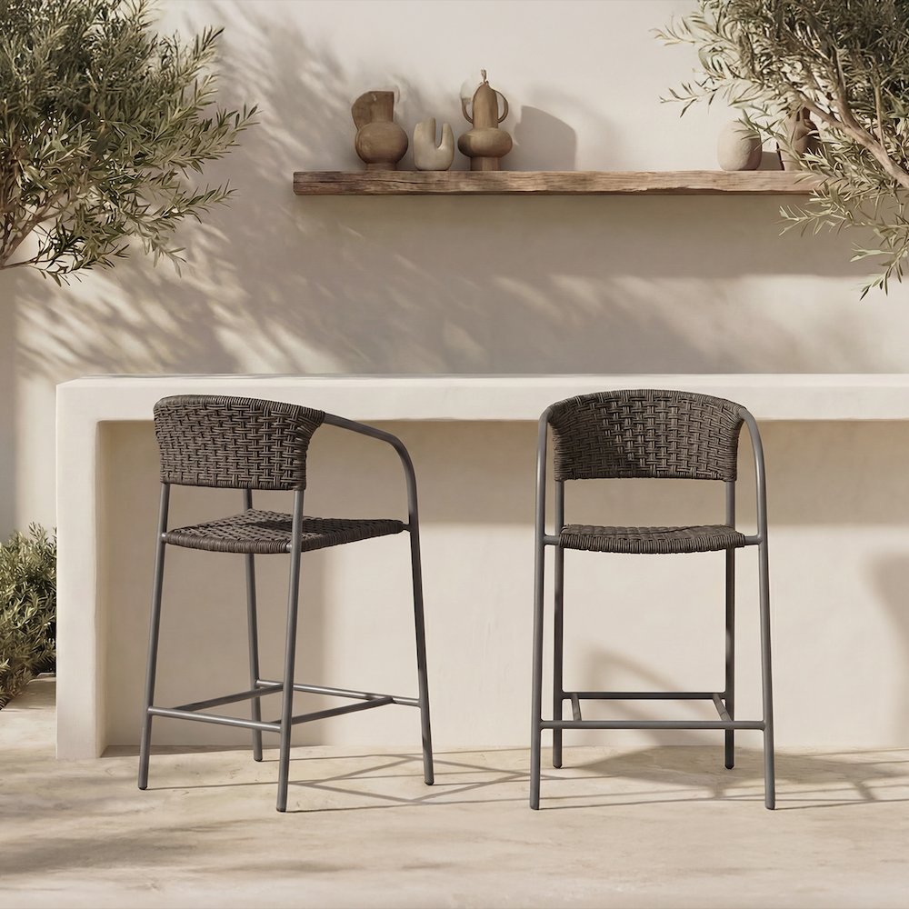 Zola Outdoor Bar Stool Dark Brown