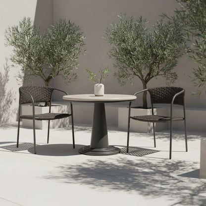Zola Outdoor Dining Chair Dark Brown-Set of Two