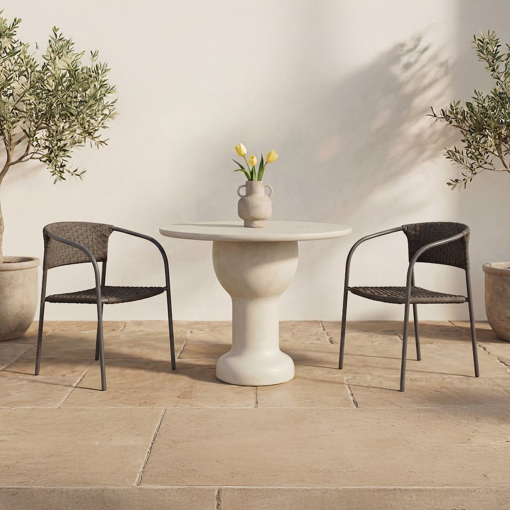 Zola Outdoor Dining Chair Dark Brown-Set of Two