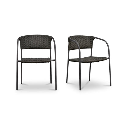 Zola Outdoor Dining Chair Dark Brown-Set of Two