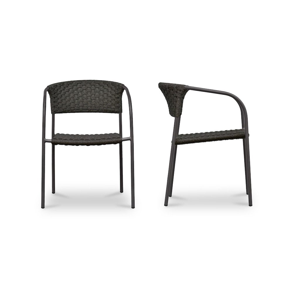 Zola Outdoor Dining Chair Dark Brown-Set of Two