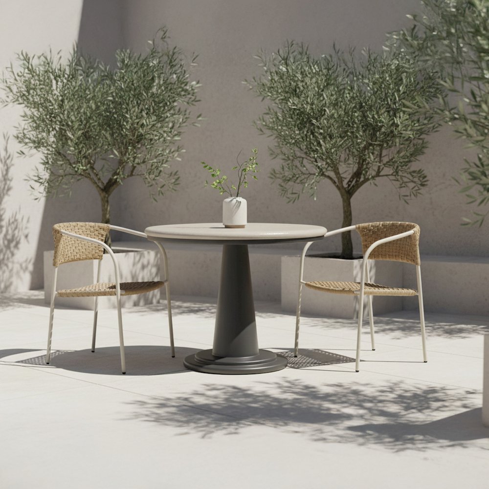 Zola Outdoor Dining Chair Natural-Set of Two