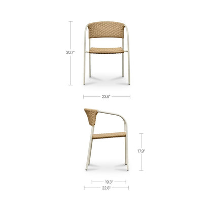 Zola Outdoor Dining Chair Natural-Set of Two