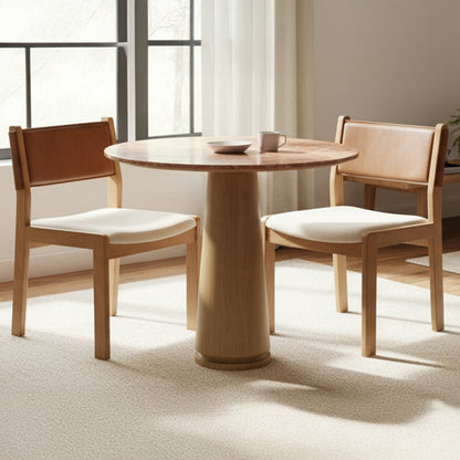 Carol Dining Chair Tan Leather Set of Two