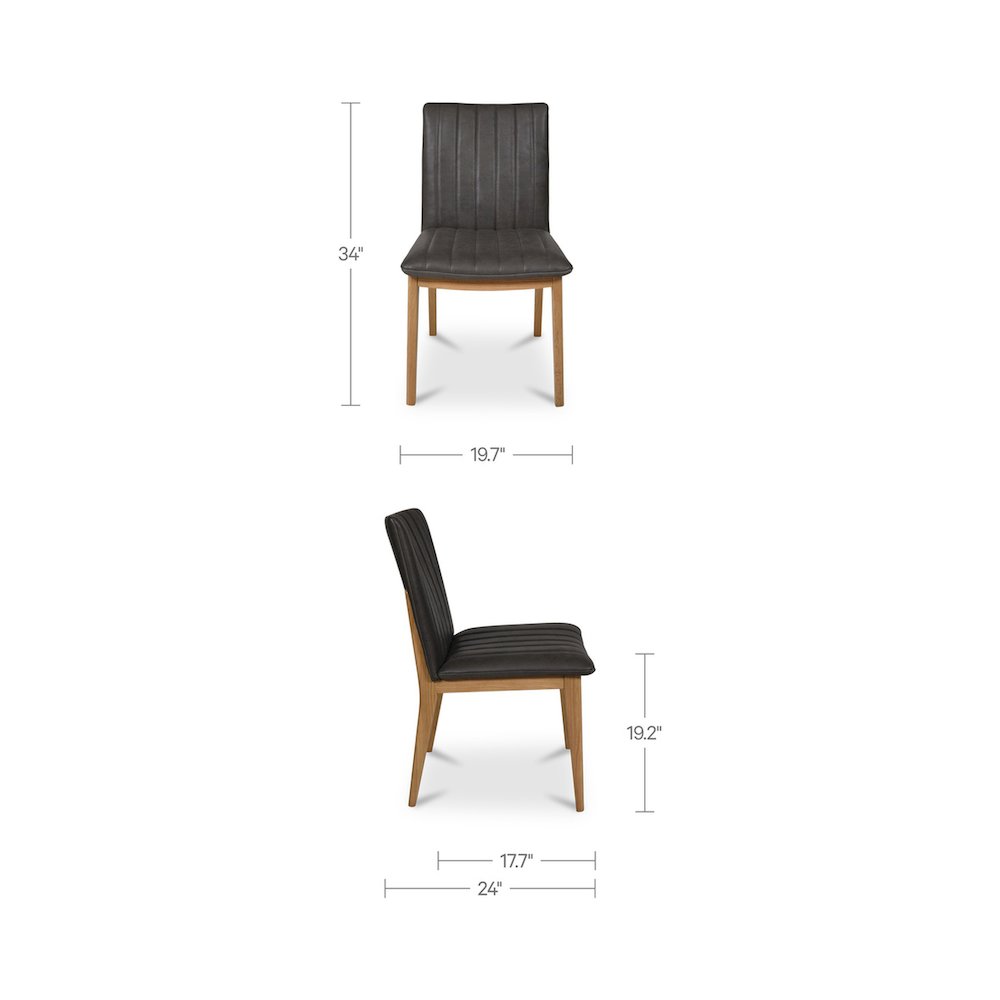 Demi Dining Chair Brown Leather-Set of Two
