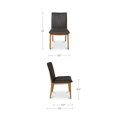 Demi Dining Chair Brown Leather-Set of Two