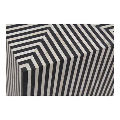 Terning Side Table Black and White