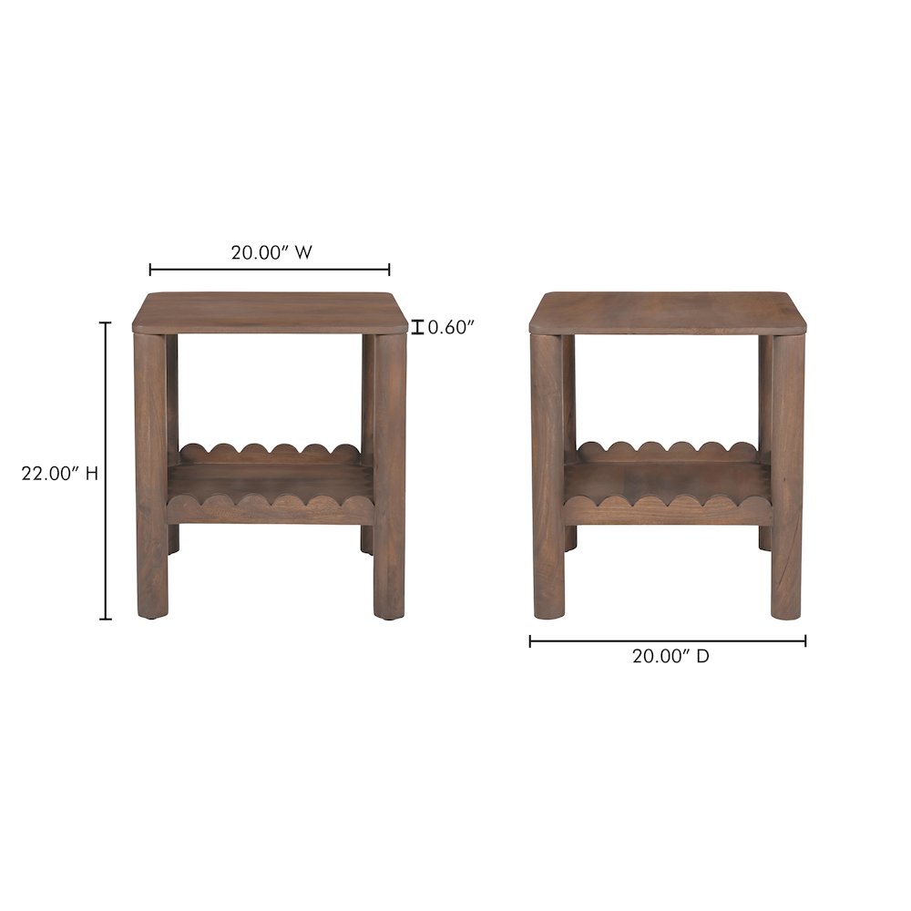 Wiley Side Table Vintage Brown