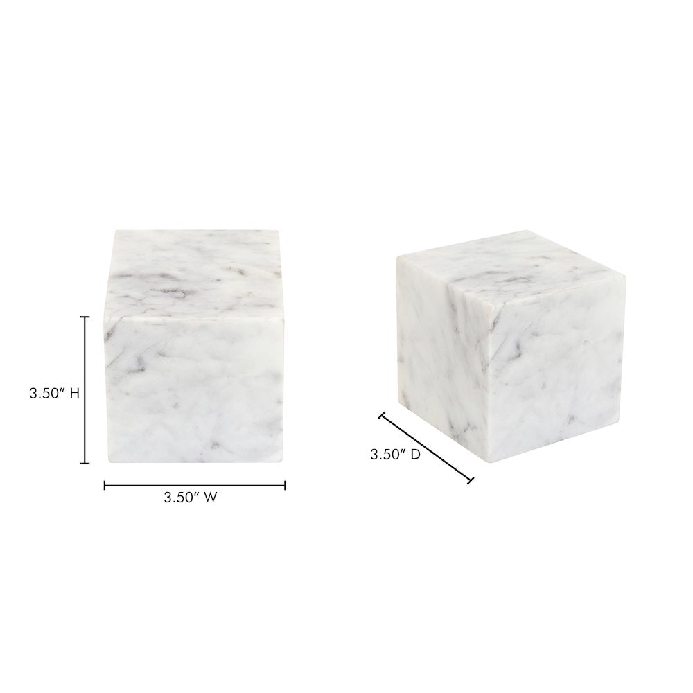 Cora Cube Tabletop Accent Banswara Purple White Marble