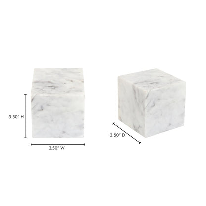 Cora Cube Tabletop Accent Banswara Purple White Marble
