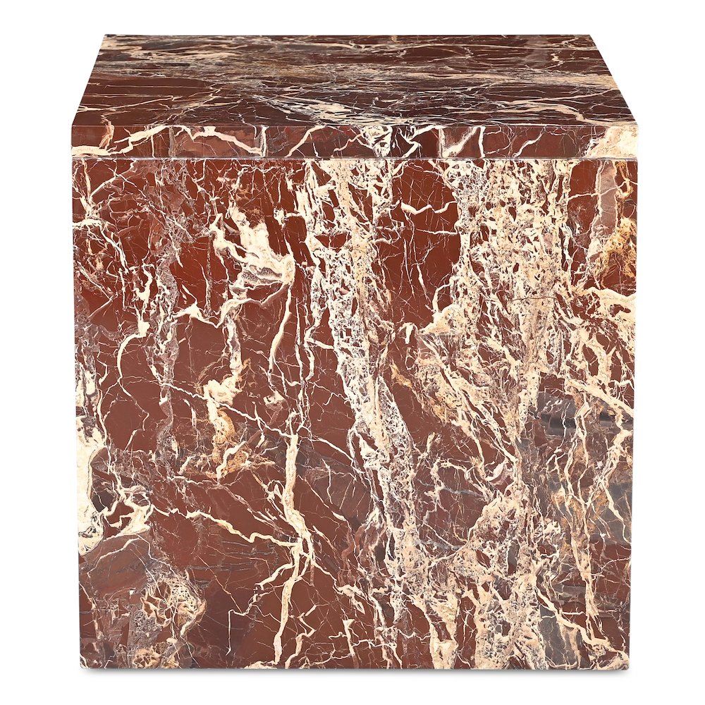 Rosa Accent Table Rosso Levanto Marble