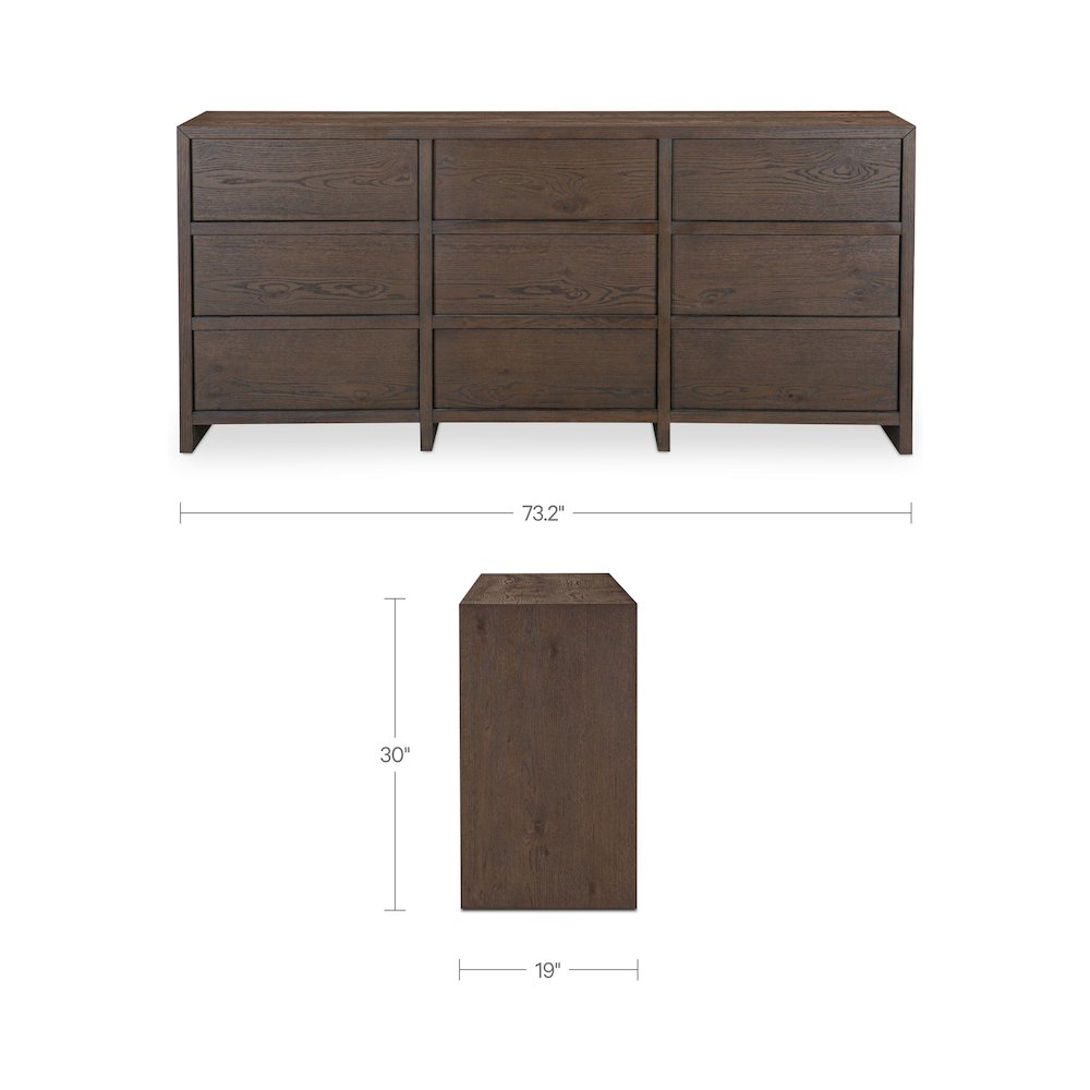 Jenson 9 Drawer Dresser Brown